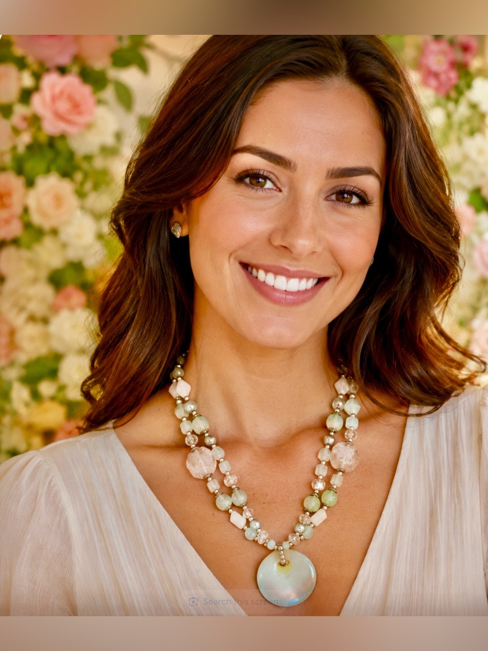 Artisan Crafted Opalite Multi-Bead 2 Strand Pendant Necklace